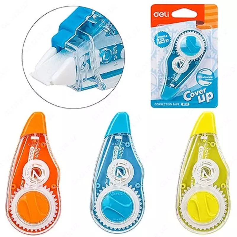 Корректирующая лента Deli E8137 12 м х 5 мм (штрих-лента)