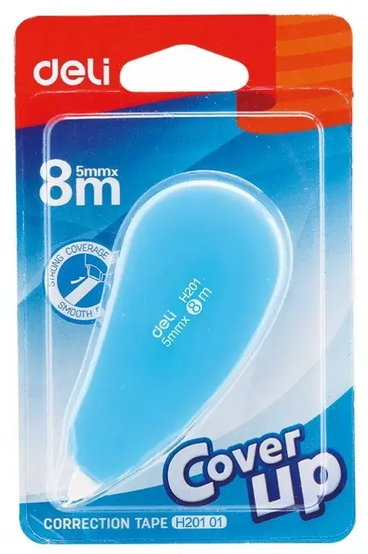Корректирующая лента Deli EH20101 8 м х 5 мм (штрих-лента)