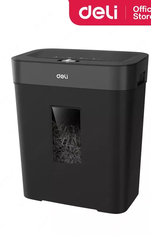  Уничтожитель бумаг (сетевой) Deli А4  80 Вт  10 л. (Арт. - ET024) Черный - 