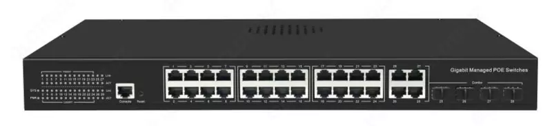 32-портовый управляемый гигабитный PoE-коммутатор SST-MP24ET4P