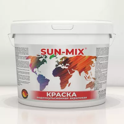 Краска водоэмульсионная акриловая «SUN-MIX» 25 кг