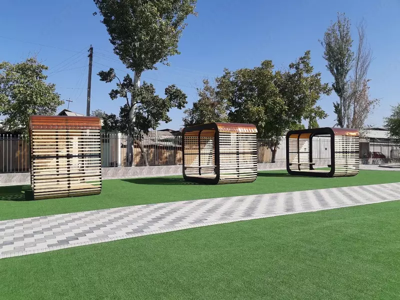 Беседка в стиле HI-TECH