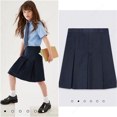 Юбка синяя со встречными складками M&S