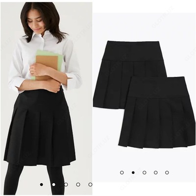 Юбка черная плиссированная для девочки (2шт) M&S