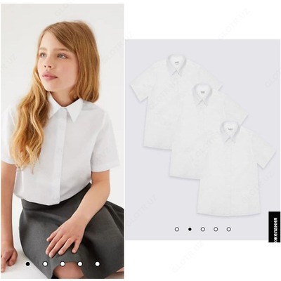 Klassik kesilgan M&S bilan oq bluza (3 donadan iborat)