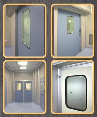 Двери медицинские из стеклопластика с алюминиевым профилем
