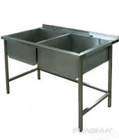 Мойка двойная нержавеющая №1