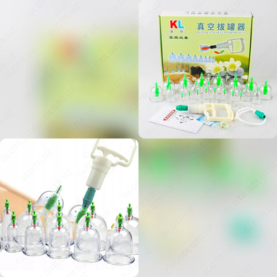 Hijama uchun vakuumli idishlar to'plami 24 dona.