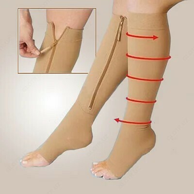 Zip Sox siqish tizzasi yuqori paypoqlar