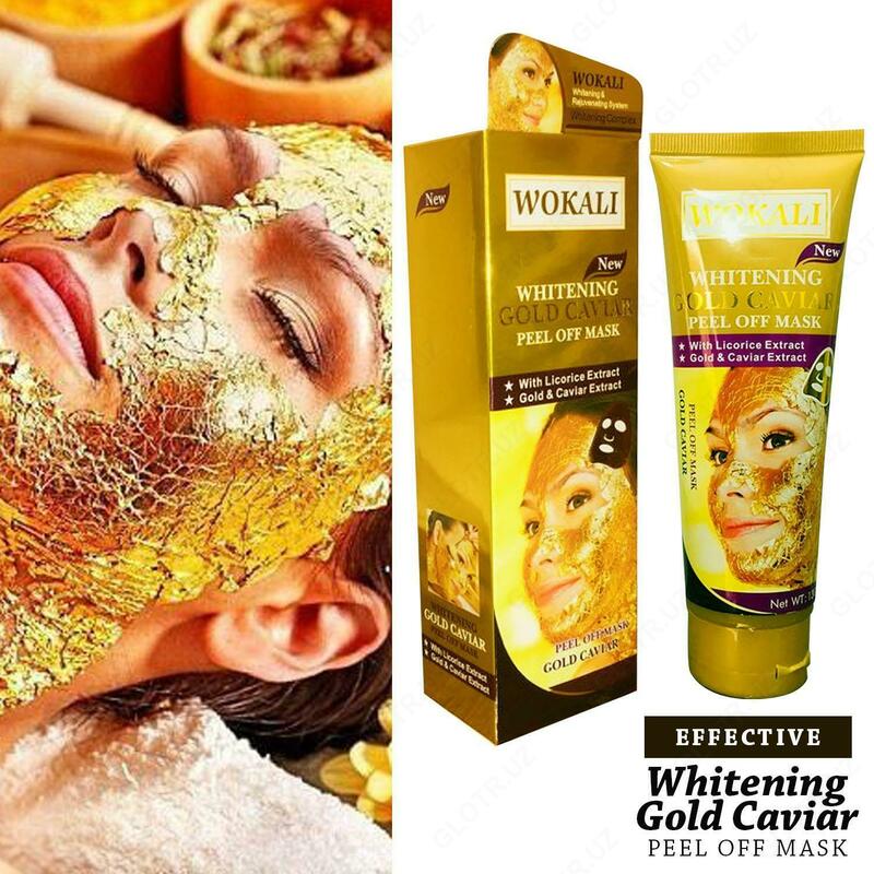 Золотая маска для лица против акне Wokali Whitening Gold Caviar Peel Off Mask