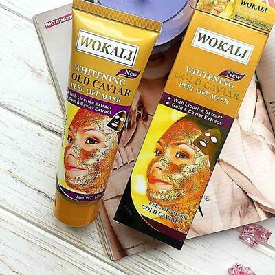 Золотая маска для лица против акне Wokali Whitening Gold Caviar Peel Off Mask