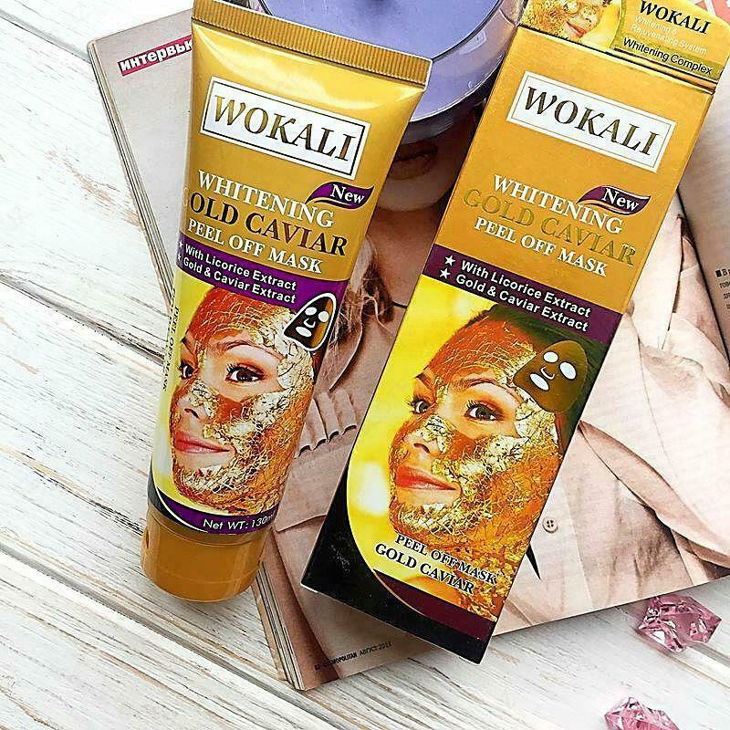 Золотая маска для лица против акне Wokali Whitening Gold Caviar Peel Off Mask