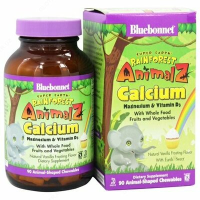 Витамины Bluebonnet Nutrition "Rainforest Animalz кальций+магний+D3"