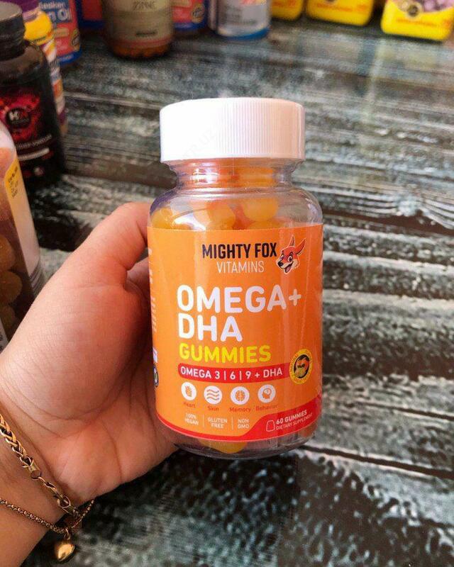 Vitamin "Mighty Fox Vitamins Kids Vegan Omega 3 6 9 DHA Gummies C vitamini"