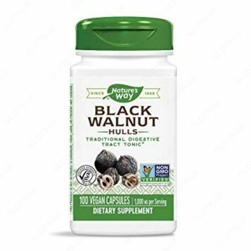 Черный орех Black Walnut Hulls 500 мг 100 капсул