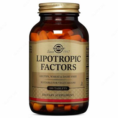 Таблетки для сжигания жира Solgar Lipotropic factors (100 шт.) - от 262 072.4 сум / шт.