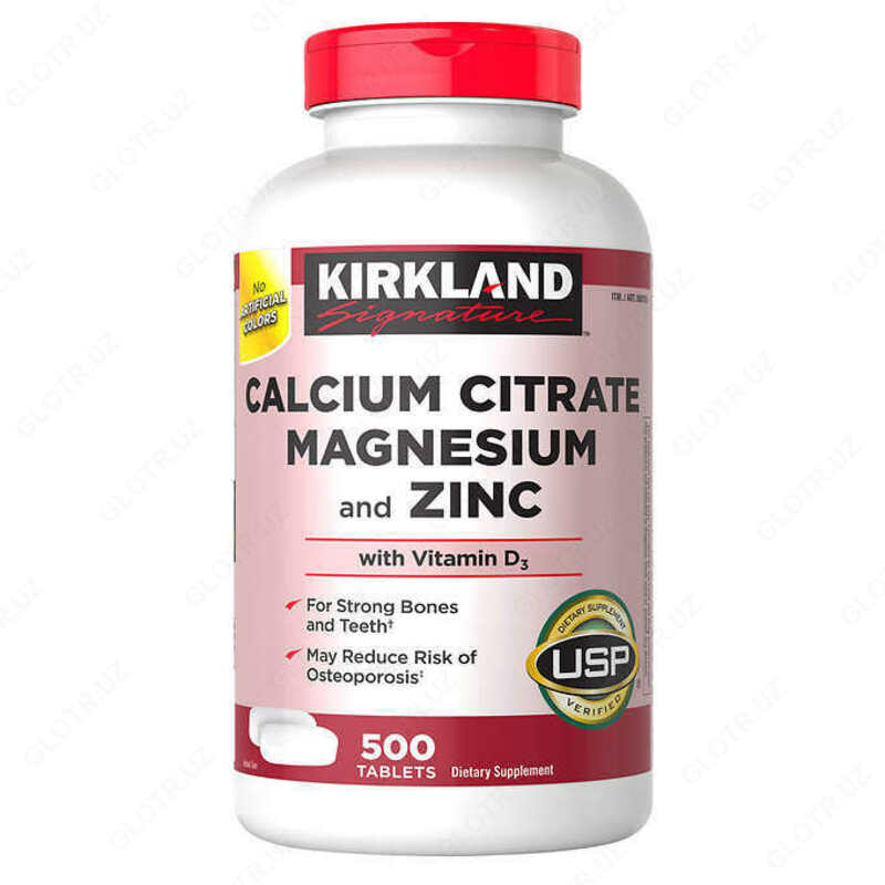 магнезия и цинк Kirkland Signature Kirkland Calcium citrate magnesium zinc (500 шт.)
