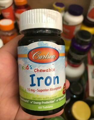 Жевательные таблетки железа для детей Carlson Kid's Chewable Iron (60 шт.)