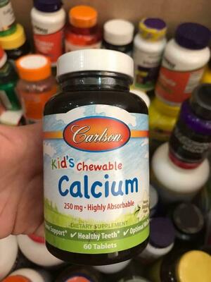 Carlson Labs, Bolalar uchun kaltsiy chaynash tabletkalari, tabiiy vanil ta'mi, 250 mg, 120 ta planshet