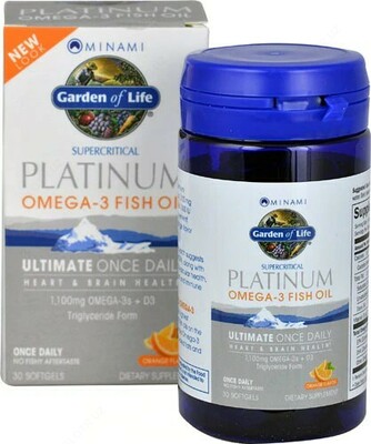 Minami Nutrition, Platina, apelsin xushbo'y Omega-3 baliq yog'i, 60 yumshoq jel