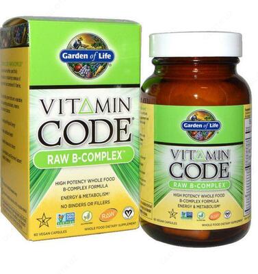 Витаминный комплекс Garden of Life, Vitamin Code, Raw B-Complex, 120 веганских капсул