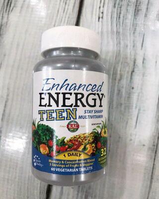 O'smirlar uchun vitaminlar Enhanced Energy Teen 60 tab