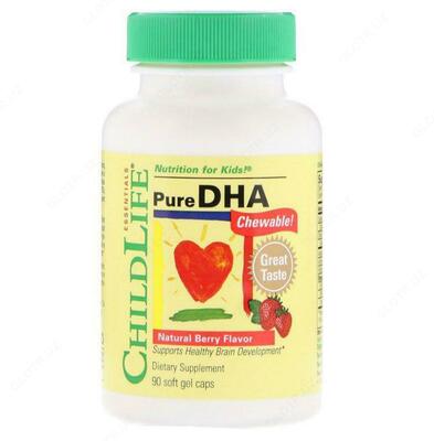 ChildLife, Pure DHA, Natural Berry Flavor, 90 Softgels