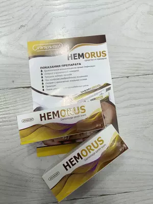 Gemorroy kremi HEMORUS (Turkiya)