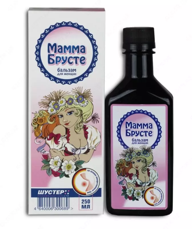 Mamma Bruste mastopatiyasi uchun ayollar uchun balzam (Dr. Shuster Balsam)
