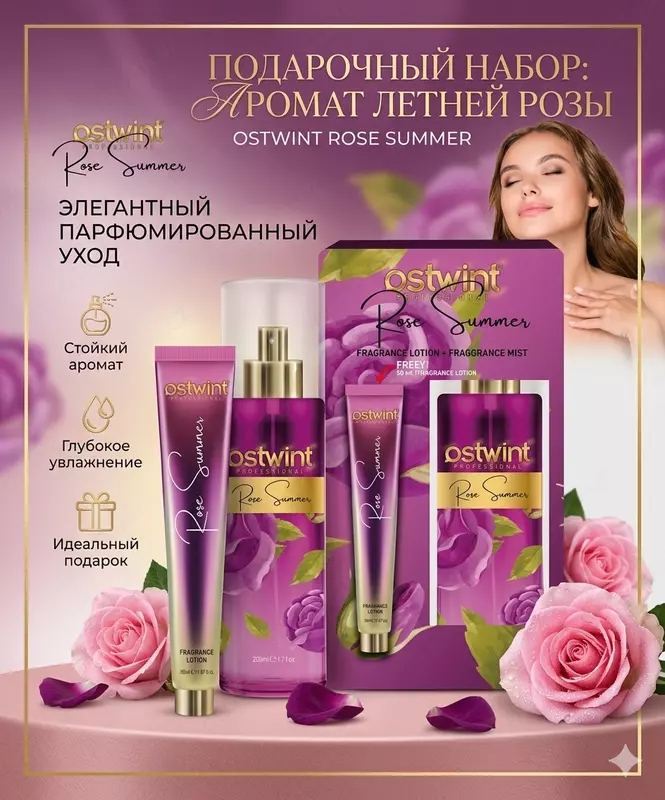 Ostwint Professional Rose Summer tana misti va losyon sovg‘a to‘plami