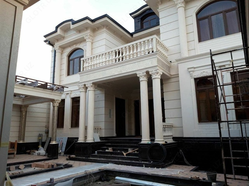 Облицовка и отделка фасада травертином