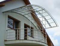 Услуга по изготовлению козырьков из нержавейки - по запросу