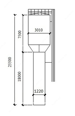 водонапорная башня V=50м3 Н=18м