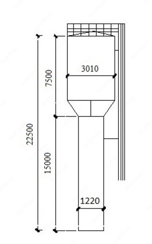 водонапорная башня V=50v3 H=15м