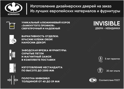 Komandordan ichki eshiklar INVEDIMKI Ulgurji va chakana