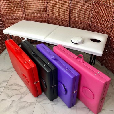 Массажный стол складной с отверстием для лица белый