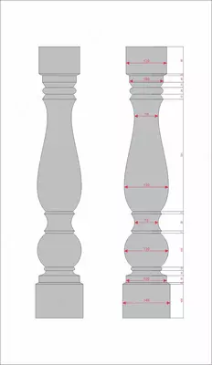 Цена по запросу Фибробетонная архитектура балясины.