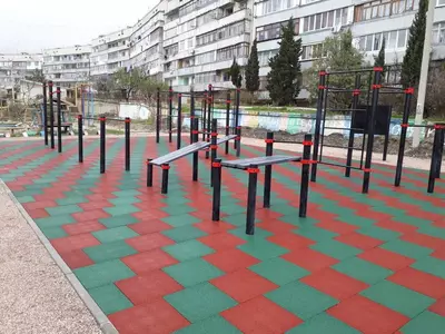 "Mashq qilish" maydoni uchun kauchuk plastinka "Rubber Max Sport" (1000 x 1000 x 45 mm) OOO "Rubber Max"