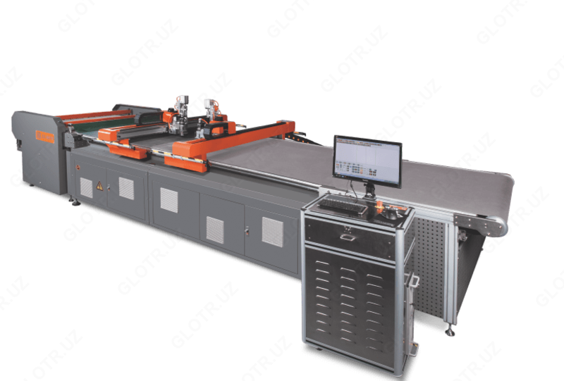 S2-6616 sun'iy teri va sintetik materiallarni ko'p qatlamli kesish uchun avtomatlashtirilgan chiqib ketish mashinasi