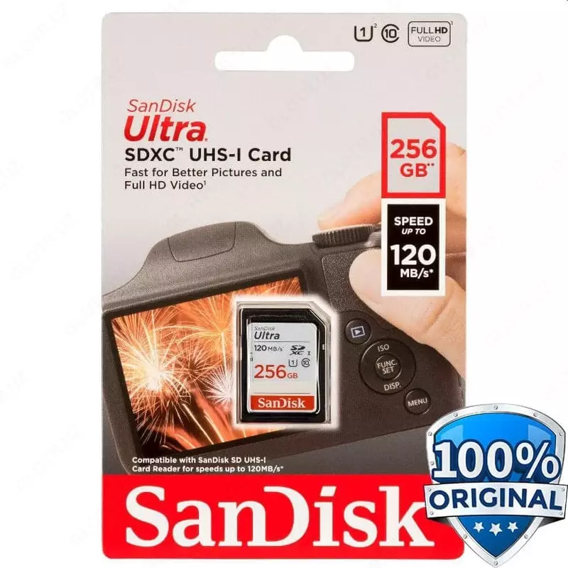  Карта памяти SanDisk SDXC 120Mbp/s 64Gb 128Gb 256Gb - 