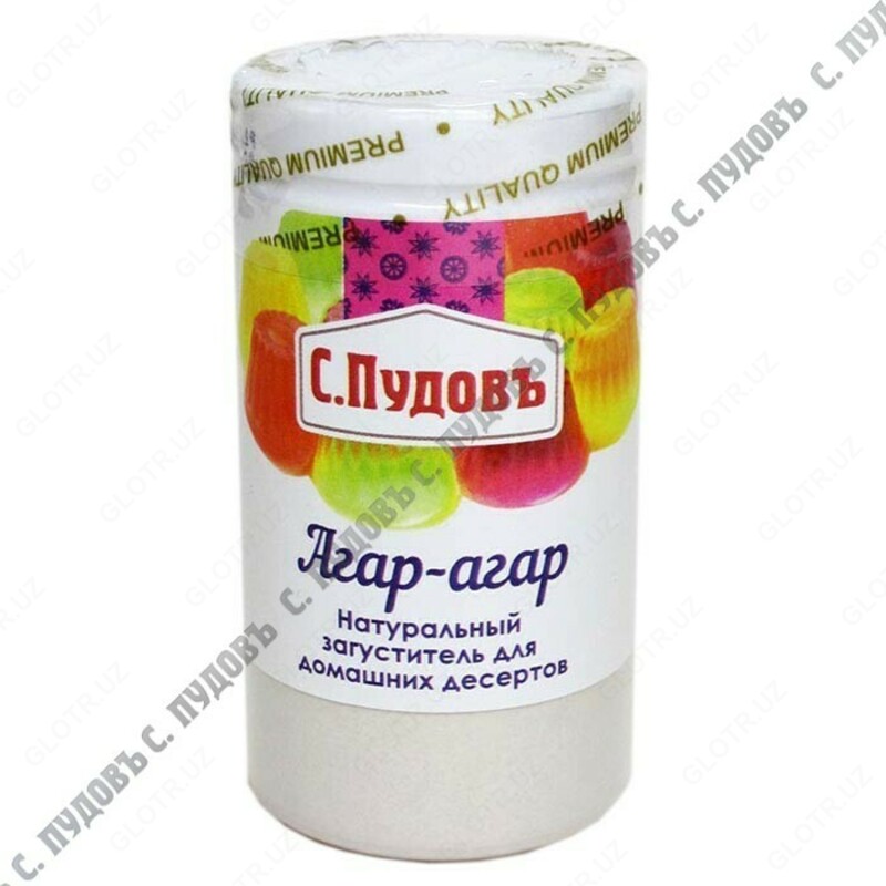 Agar-agar oziq-ovqat tm. S.Pudov  Rossiya  qadoqlash 40 gr