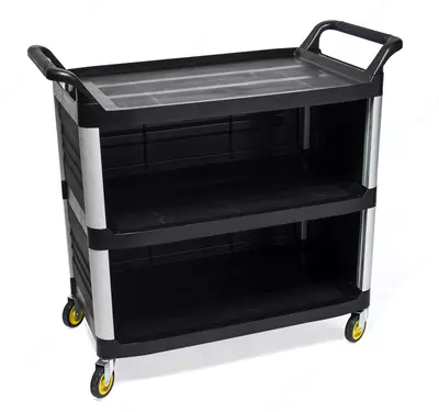 СЕРВИРОВОЧНАЯ ТЕЛЕЖКА ЧЕРНАЯ СО СТЕНКАМИ ОТ CLEMAR