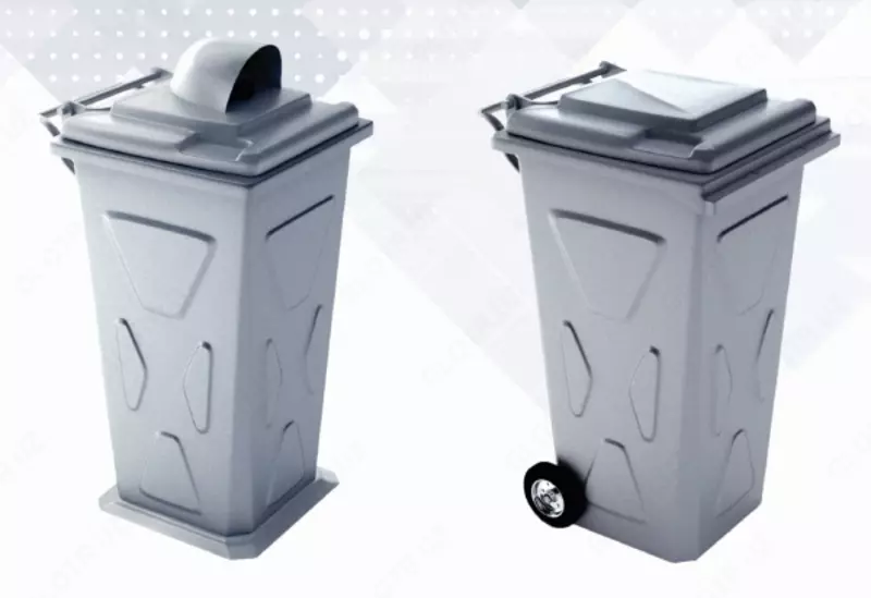 Металлический контейнер для твердых бытовых отходов 120 л.