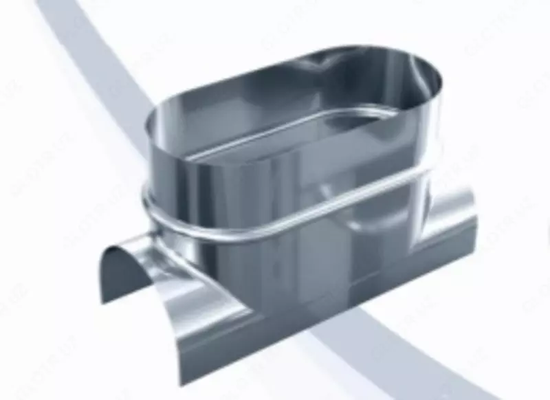 Врезка на площадке для плоско-овальных воздуховодов