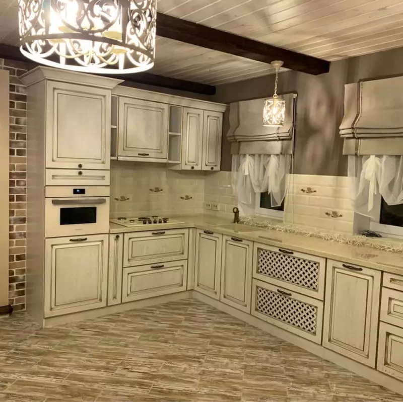  Кухонная мебель (рассрочка) Классическая кухня из  Крашенный шпон Только в розницу