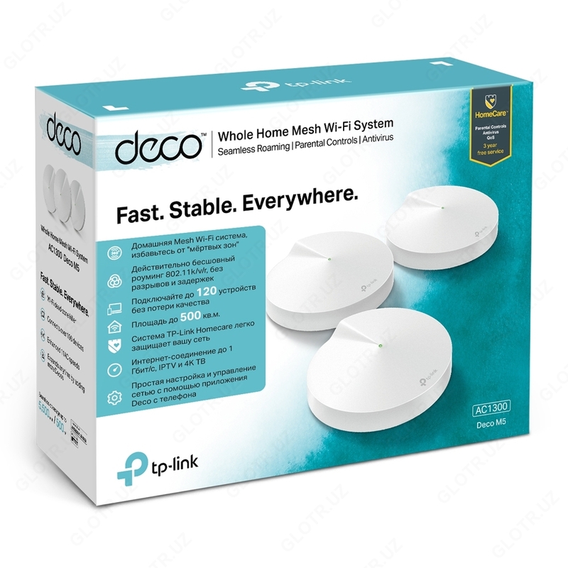  TP-Link Deco M5 (3 toplamli) AC1300 Mesh Wi-Fi tizimi Universal Tekhno Systems