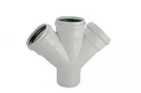  Канализационная крестовина 45⁰ KX45005 ∅ 110х160х110 мм - 