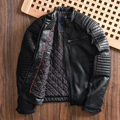 Мужская кожаная куртка косуха Diverse Jackblack