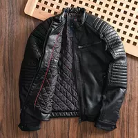 Мужская кожаная куртка косуха Diverse Jackblack