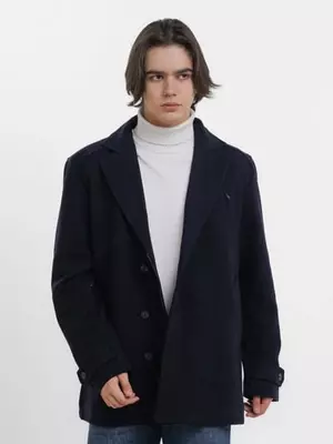 Мужское шерстяное темно-синее полупальто Blend Ambitious - 1 144 000 сум / шт